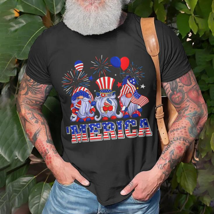 Merica Gnomes Happy 4Th Of July Us Flag Independence Day Unisex T-Shirt Gifts for Old Men