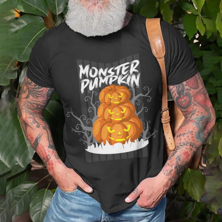 Monster Pumpkin Unisex T-Shirt Gifts for Old Men