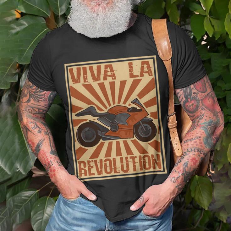 Motorcycle Retro Color Woodblock 482 Shirt Unisex T-Shirt Gifts for Old Men