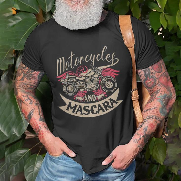 Motorcycles And Mascara Clothes Moped Chopper Motocross Unisex T-Shirt Gifts for Old Men