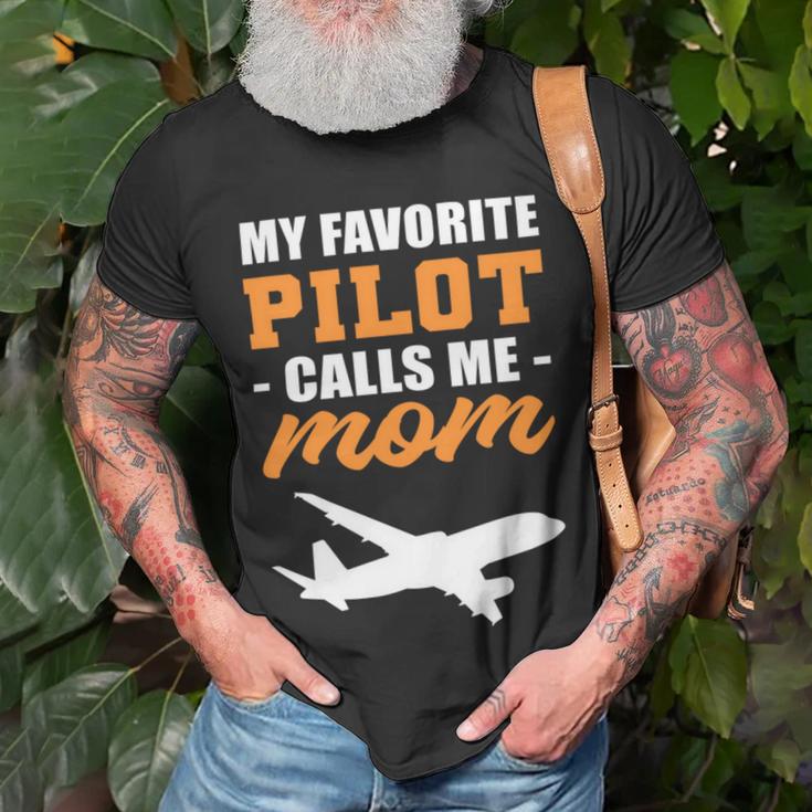 My Favorite Pilot Calls Me Mom - Airplane Son Unisex T-Shirt Gifts for Old Men