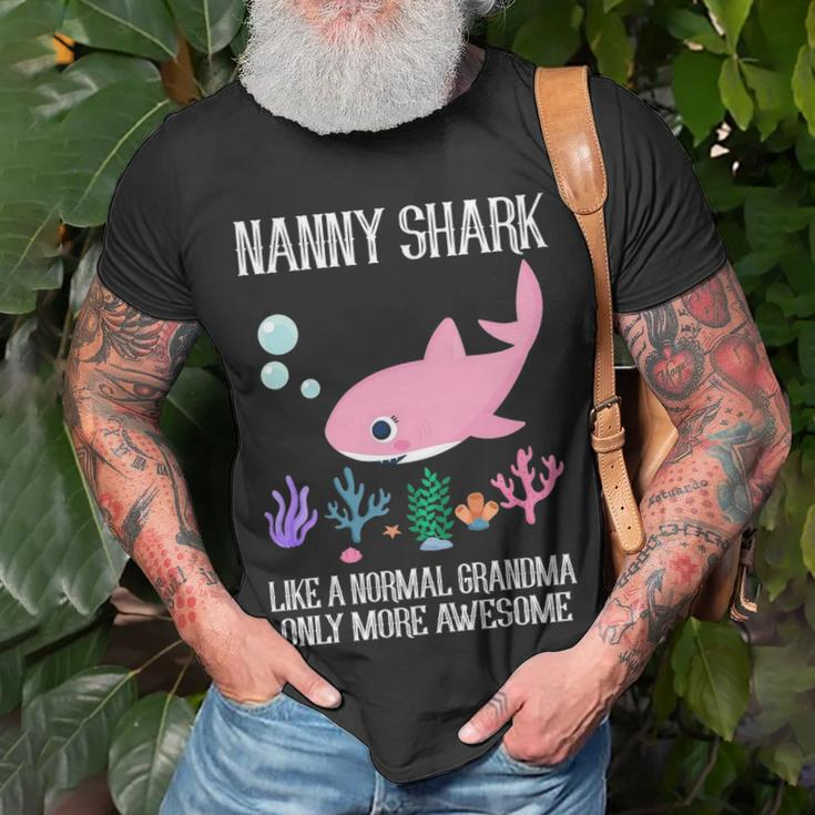Nanny Grandma Nanny Shark Only More Awesome T-Shirt Gifts for Old Men