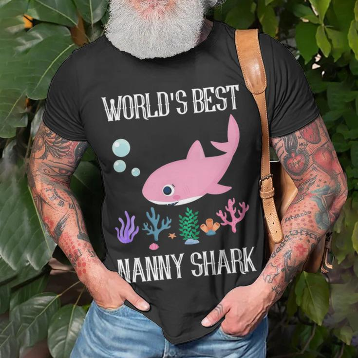 Nanny Grandma Worlds Best Nanny Shark T-Shirt Gifts for Old Men