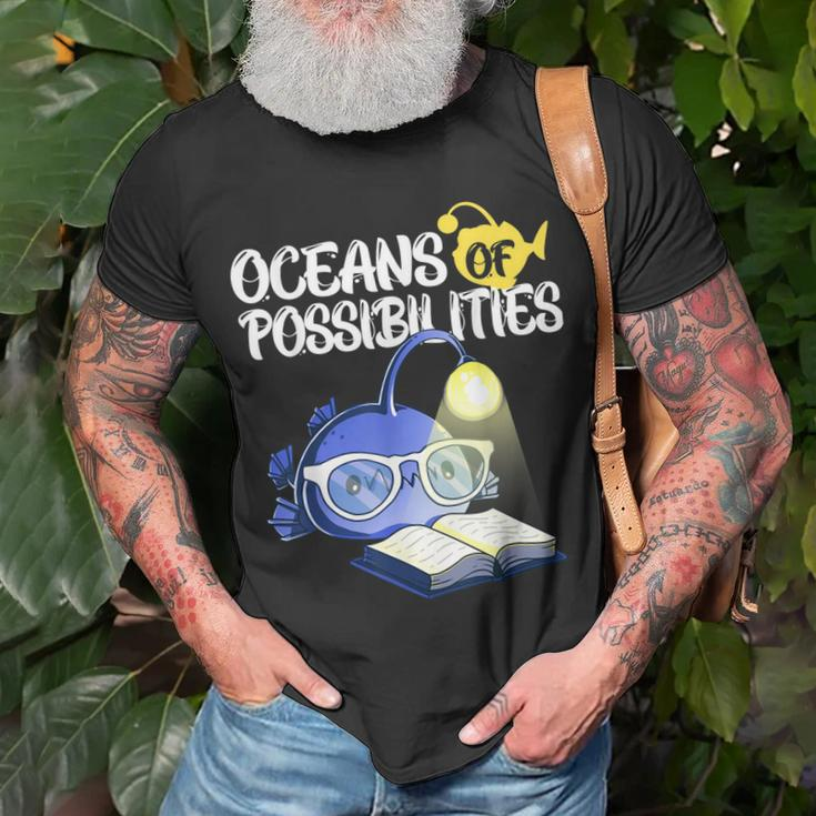 Oceans Of Possibilities Summer Reading 2022 Anglerfish Kids Unisex T-Shirt Gifts for Old Men