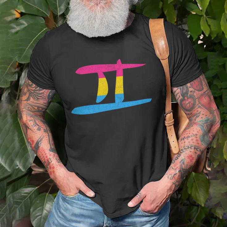 Pansexual Pride Flag Gemini Zodiac Sign Unisex T-Shirt Gifts for Old Men