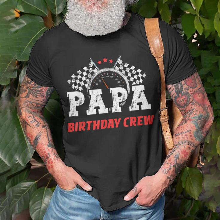 Papa Birthday Crew Race Car Racing Car Driver Dad Daddy Unisex T-Shirt Gifts for Old Men