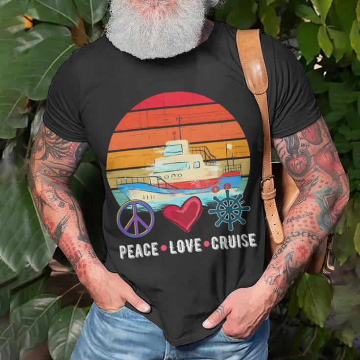 Peace Love Cruising Family Cruise Vacation Matching Gift V2 Unisex T-Shirt Gifts for Old Men