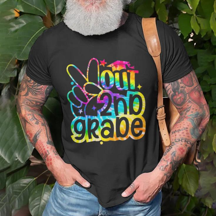 Peace Out 2Nd Grade Graduation Last Day Of School Tie Dye Unisex T-Shirt Gifts for Old Men