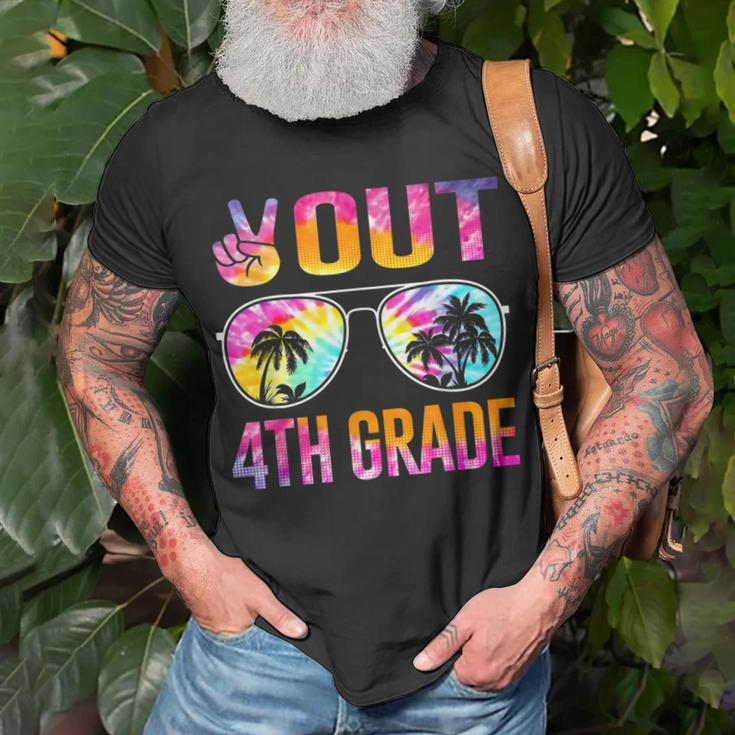 Peace Out 4Th Grade Tie Dye Graduation Last Day Of School Unisex T-Shirt Gifts for Old Men