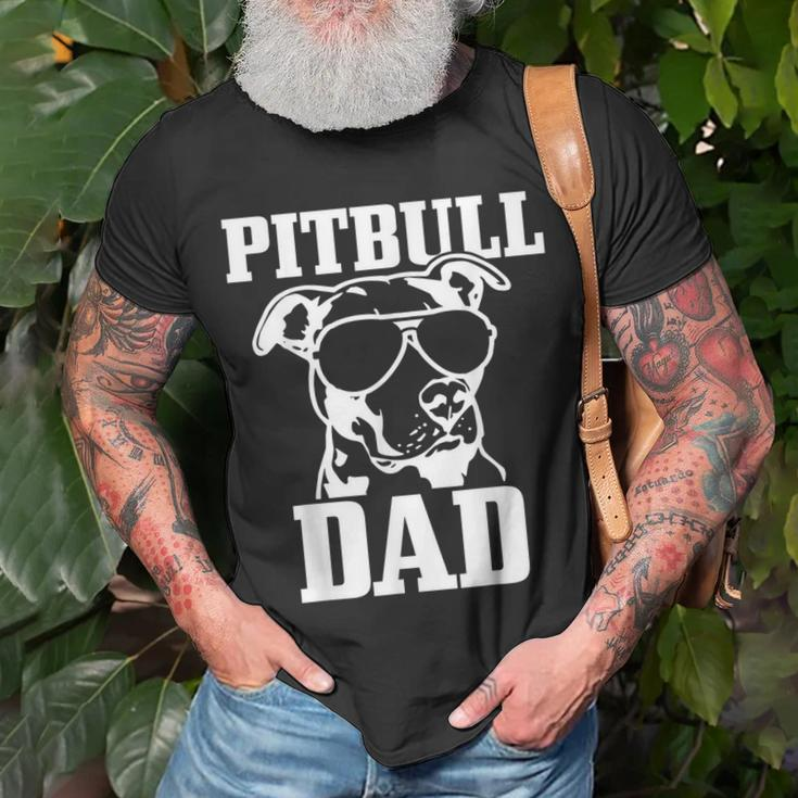 Pitbull Dad Dog Pitbull Sunglasses Fathers Day Pitbull T-shirt Gifts for Old Men