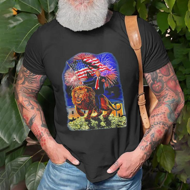 Republican President Donald Trump Riding War Lion Unisex T-Shirt Gifts for Old Men
