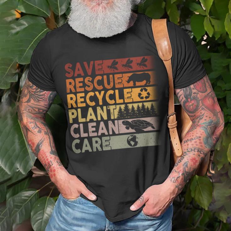 Save Rescue Recycled Plant Clean Care Unisex T-Shirt Gifts for Old Men