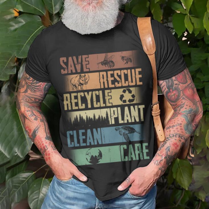 Save Rescue Recycled Plant Clean Care V3 Unisex T-Shirt Gifts for Old Men