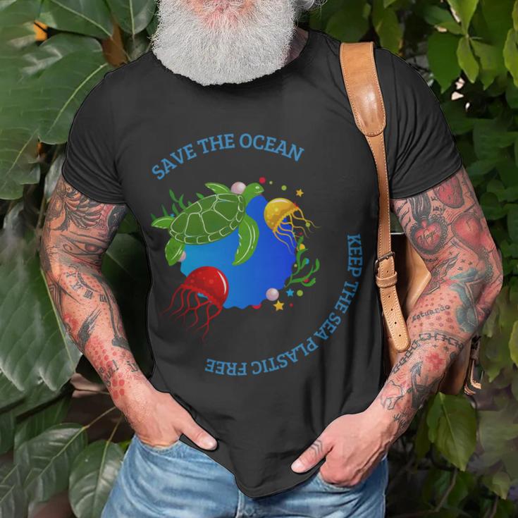 Save The Ocean Keep The Sea Plastic Free Unisex T-Shirt Gifts for Old Men