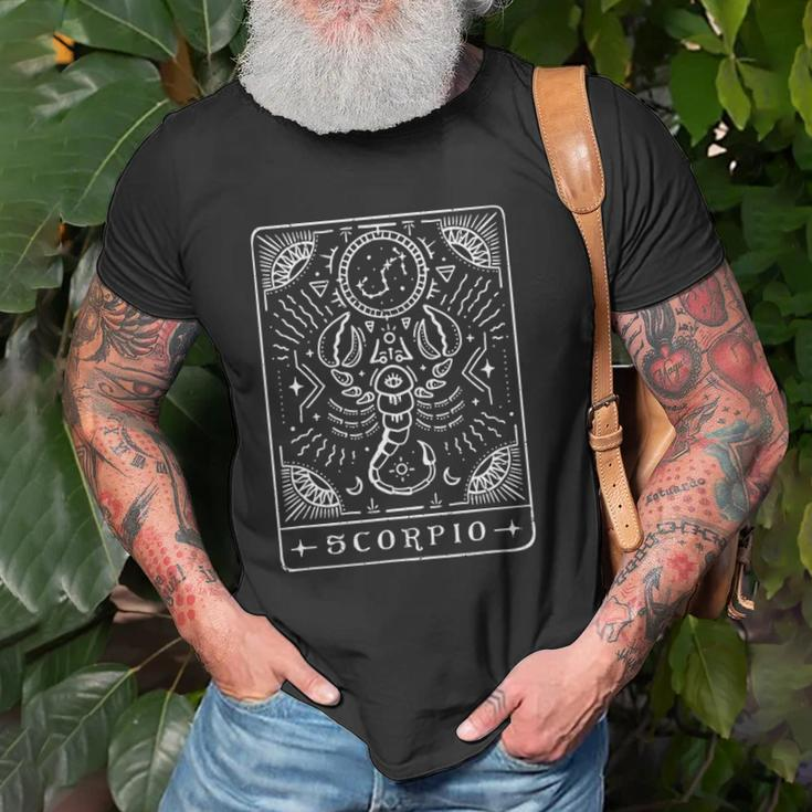 Scorpio Tarot Art Scorpio Zodiac Sign Birthday Month Unisex T-Shirt Gifts for Old Men