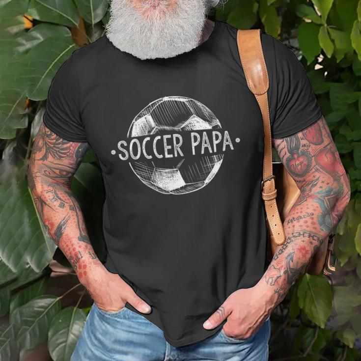 Soccer Papa Family Matching Team Player Gift Sport Lover Dad Unisex T-Shirt Gifts for Old Men
