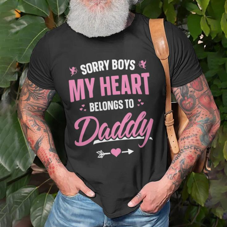 Sorry Boys My Heart Belongs To Daddy Girls Valentine Unisex T-Shirt Gifts for Old Men