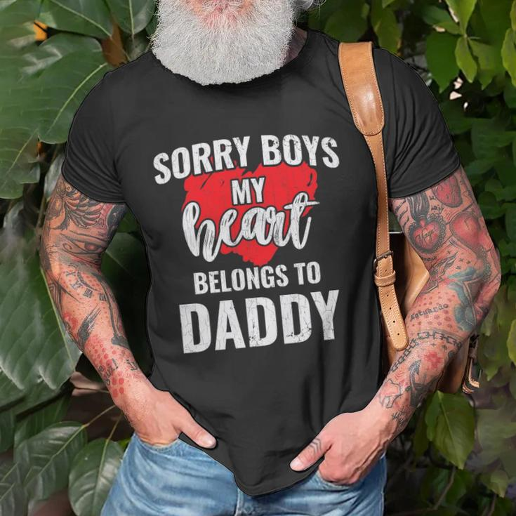 Sorry Boys My Heart Belongs To Daddy Kids Valentines Gift Unisex T-Shirt Gifts for Old Men