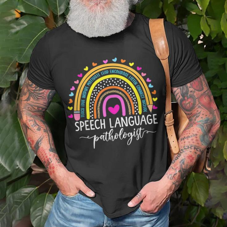 Speech Language Pathologist Rainbow Speech Therapy Gift Slp V2 Unisex T-Shirt Gifts for Old Men