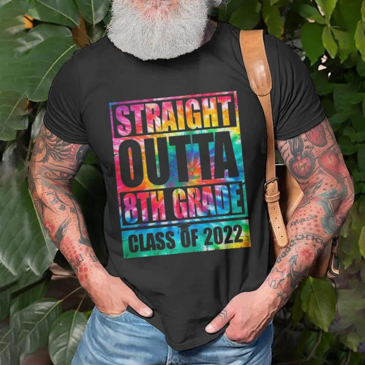Straight Outta 8Th Grade Graduation 2022 Class Tie Dye Unisex T-Shirt Gifts for Old Men
