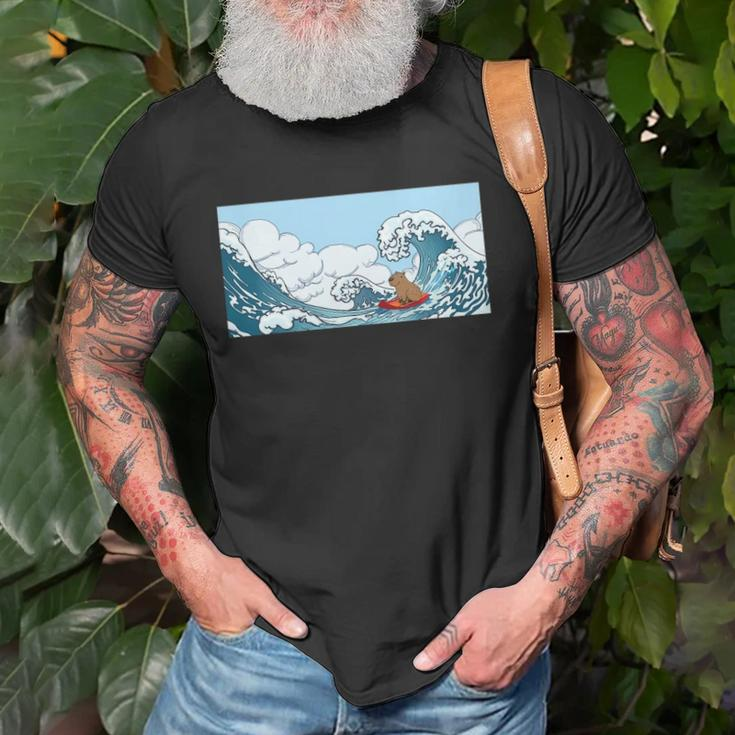 The Capybara On Great Wave Unisex T-Shirt Gifts for Old Men