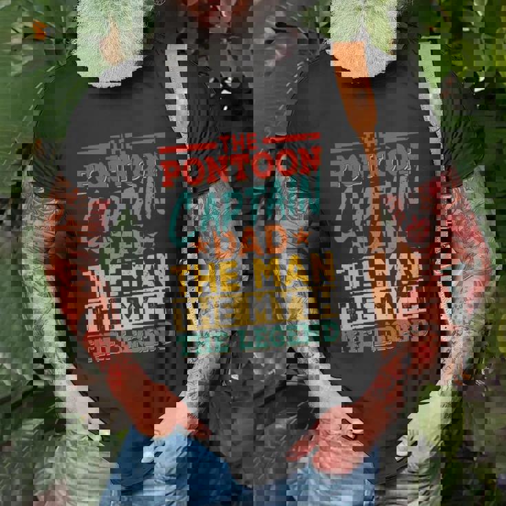 The Pontoon Captain Dad The Man Myth Happy Fathers Day Unisex T-Shirt Gifts for Old Men The Pontoon Captain Dad The Man Myth Happy Fathers Day Unisex T-Shirt Gifts for Old Men