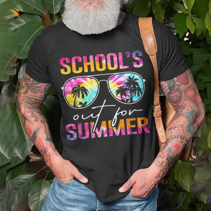 Tie Dye Last Day Of School Schools Out For Summer Teacher Unisex T-Shirt Gifts for Old Men