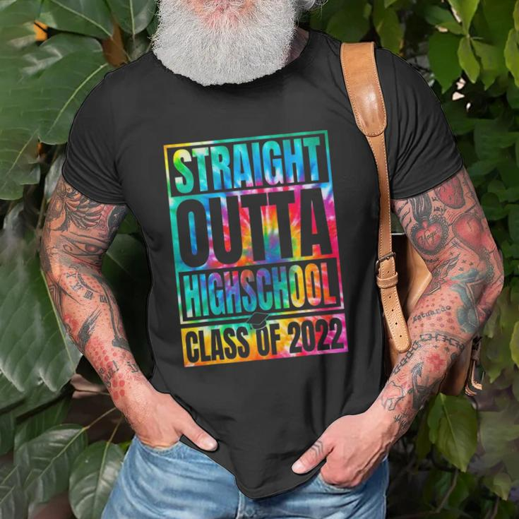 Tie Dye Straight Outta High School Class Of 2022 Graduation Unisex T-Shirt Gifts for Old Men