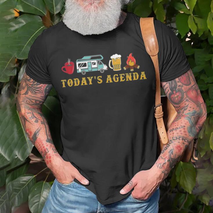 Today’S Agenda Camping Unisex T-Shirt Gifts for Old Men