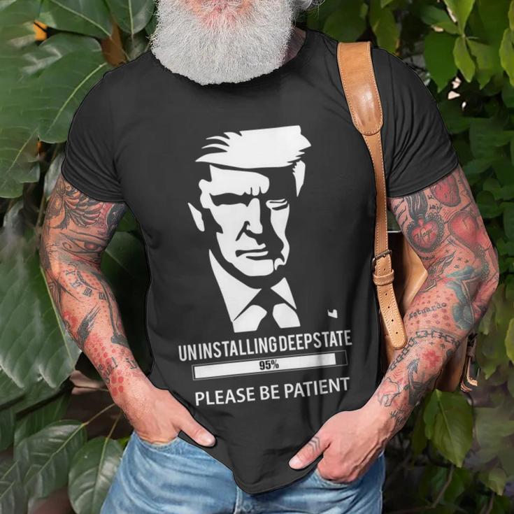 Ultra Maga Uninstalling Deep State Please Be Patient Funny Anti Biden Us Flag Pro Trump Trendy Unisex T-Shirt Gifts for Old Men