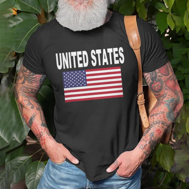 United States Flag Cool Usa American Flags Top Tee Unisex T-Shirt Gifts for Old Men