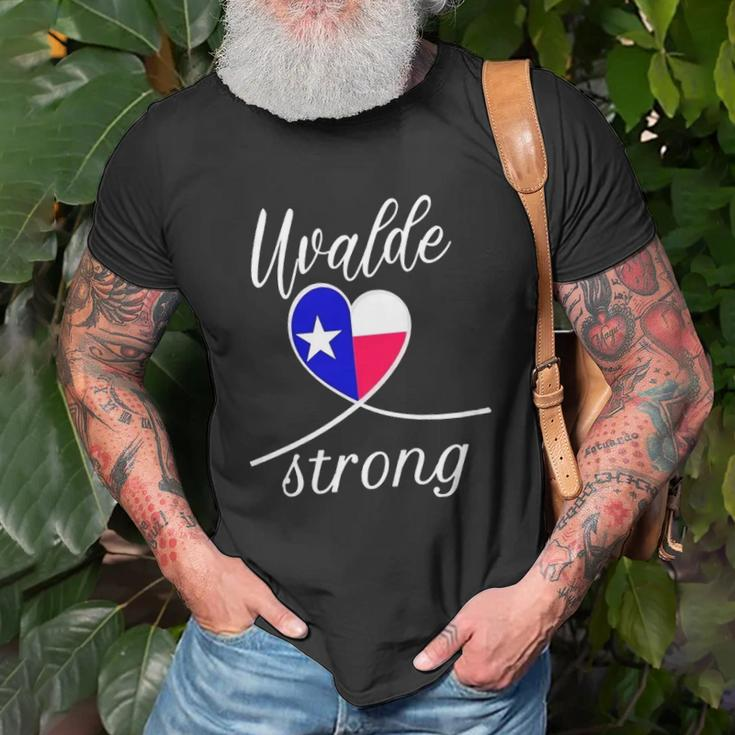 Uvalde Strong Tee End Gun Violence Texan Flag Heart Unisex T-Shirt Gifts for Old Men