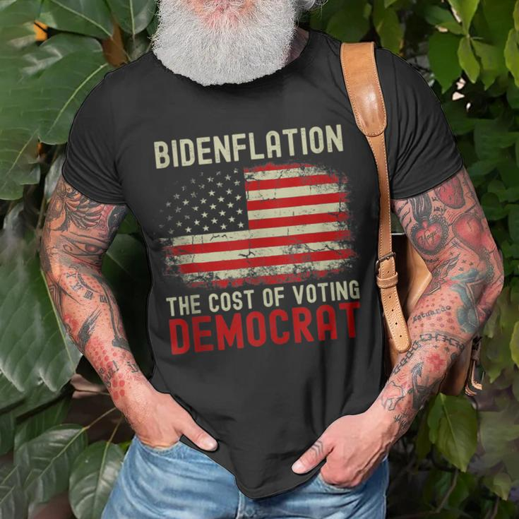Vintage Old Bidenflation The Cost Of Voting Stupid 4Th July Unisex T-Shirt Gifts for Old Men