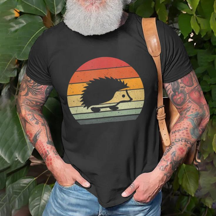 Vintage Retro Sunset Hedgehog Lovers Gift Unisex T-Shirt Gifts for Old Men