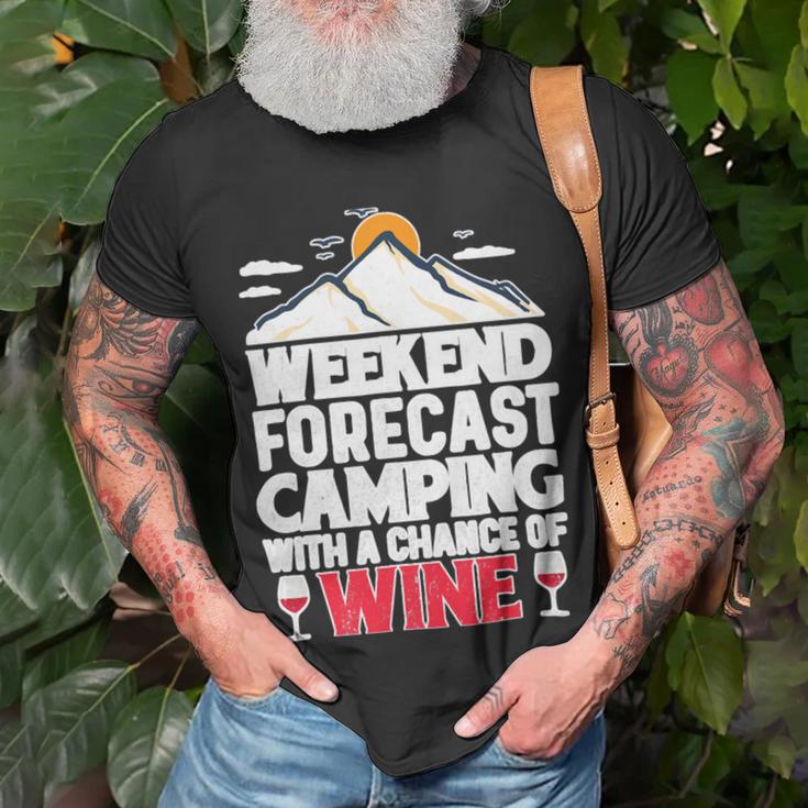 Weekend Forcast Camping Retro Vintage 27 Shirt Unisex T-Shirt Gifts for Old Men