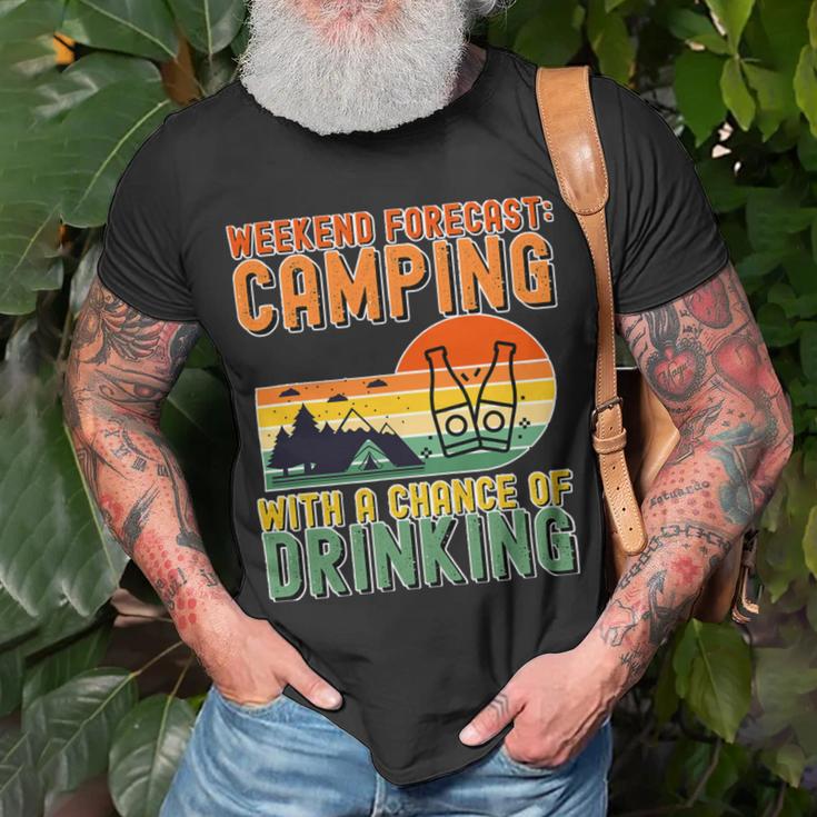 Weekend Forecast Camping With A Chance 19 Shirt Unisex T-Shirt Gifts for Old Men