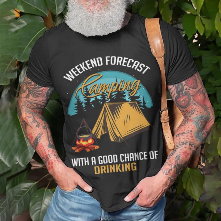 Weekend Forecast Camping With A Good 15 Shirt Unisex T-Shirt Gifts for Old Men