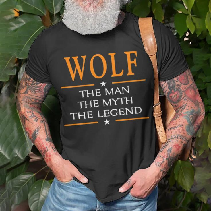 Wolf Name Wolf The Man The Myth The Legend T-Shirt Gifts for Old Men