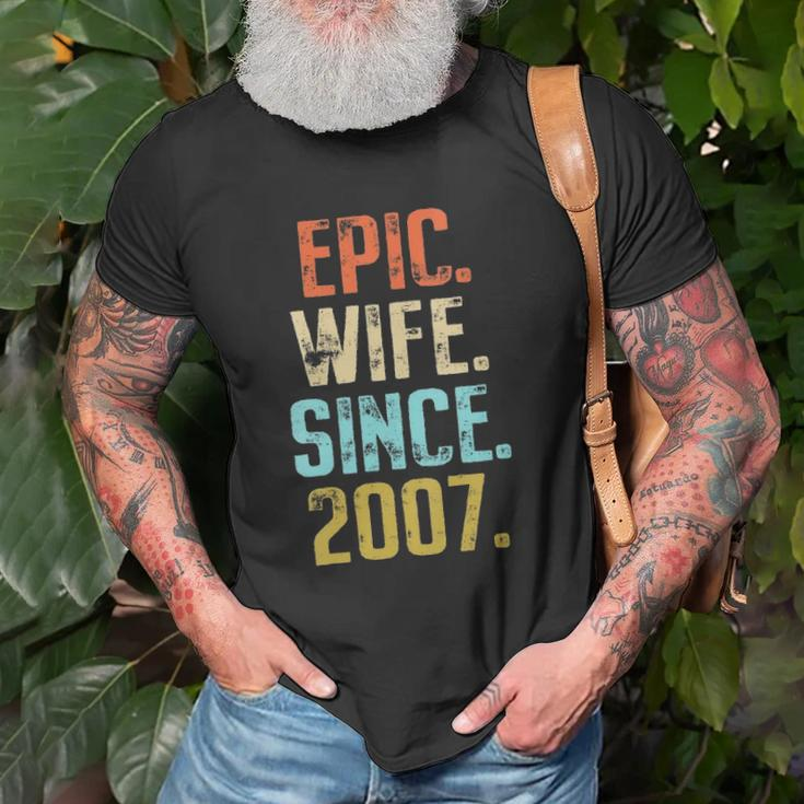 Womens 15Th Wedding Anniversary For Her Best Epic Wife Since 2007 Married Couples Unisex T-Shirt Gifts for Old Men