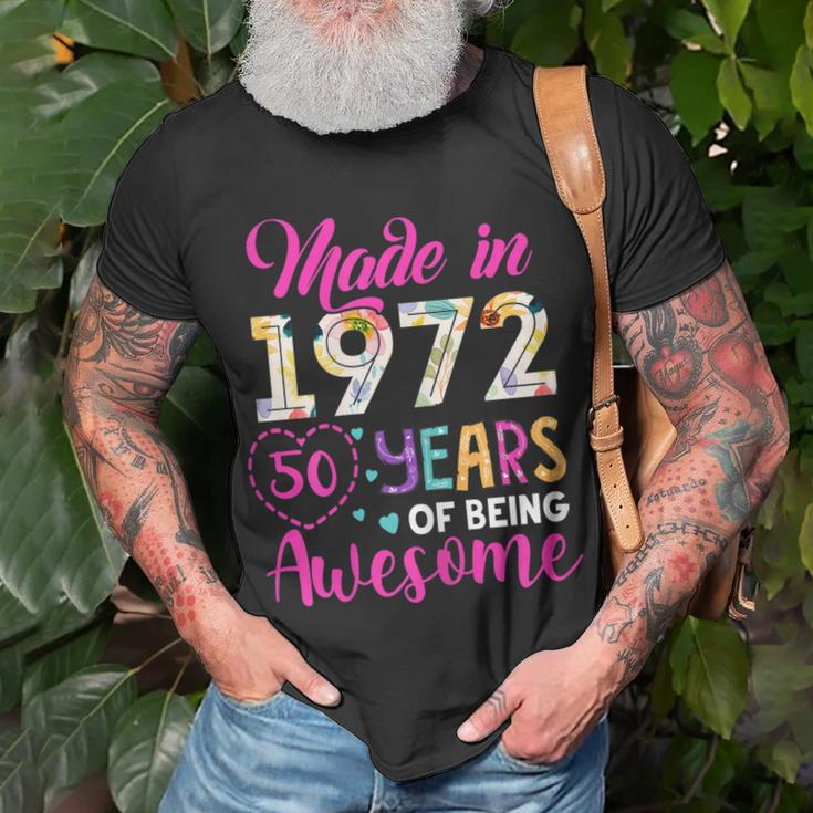 Womens 50 Year Of Being Awesome Made In 1972 Birthday Gifts Vintage Unisex T-Shirt Gifts for Old Men
