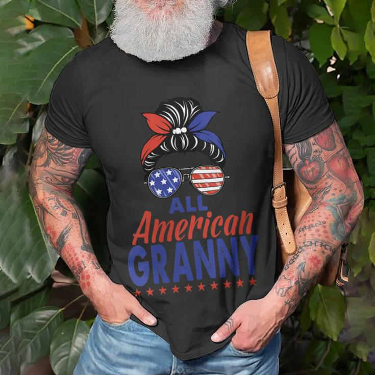 Womens All American Granny Grandma Sunglasses Usa Flag 4Th Of July Unisex T-Shirt Gifts for Old Men