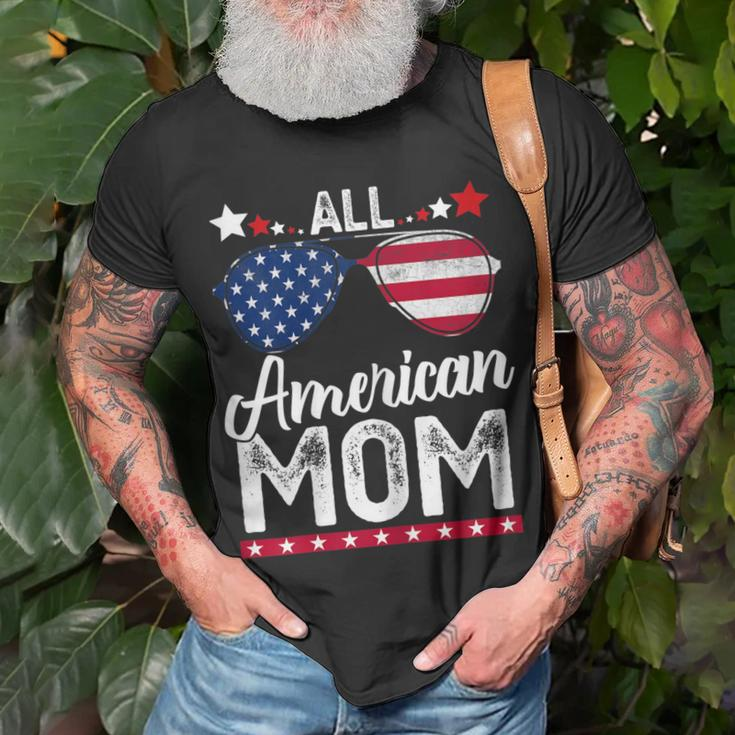 Womens All American Mom 4Th Of July Mothers Day Women Mommy Unisex T-Shirt Gifts for Old Men