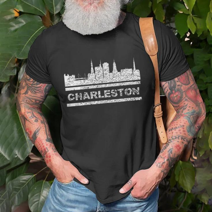 Womens I Love Charleston Sc Vacation Arthur Ravenel Bridge Skyline Unisex T-Shirt Gifts for Old Men