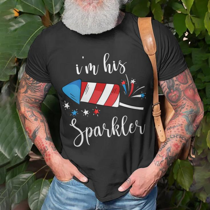 Womens Im His Sparkler Funny 4Th Of July For Women Unisex T-Shirt Gifts for Old Men