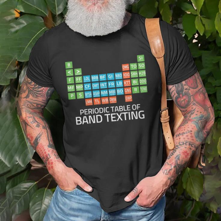 Womens Marching Band Periodic Table Of Band Texting Elements Funny Unisex T-Shirt Gifts for Old Men
