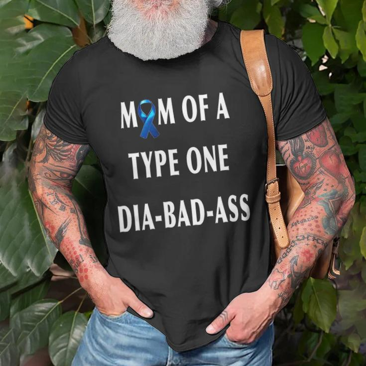 Womens Mom Of A Type One Dia-Bad-Ass Diabetic Son Or Daughter Gift Unisex T-Shirt Gifts for Old Men
