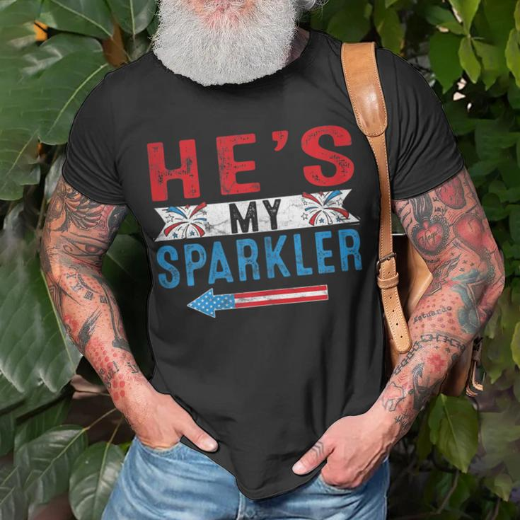 Womens Shes My Firecracker Funny 4Th July Matching Couples For Him Unisex T-Shirt Gifts for Old Men