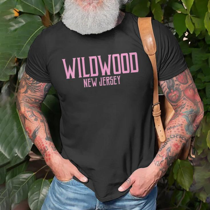Womens Wildwood New Jersey Nj Vintage Text Pink Print Unisex T-Shirt Gifts for Old Men