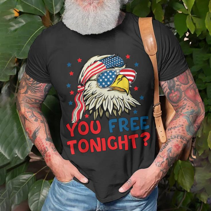 You Free Tonight Bald Eagle Mullet American Flag 4Th Of July Unisex T-Shirt Gifts for Old Men