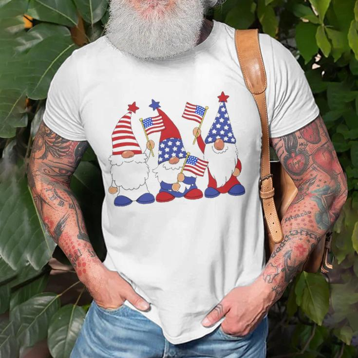 4Th Of July 2022 Patriotic Gnomes Funny American Usa Unisex T-Shirt Gifts for Old Men